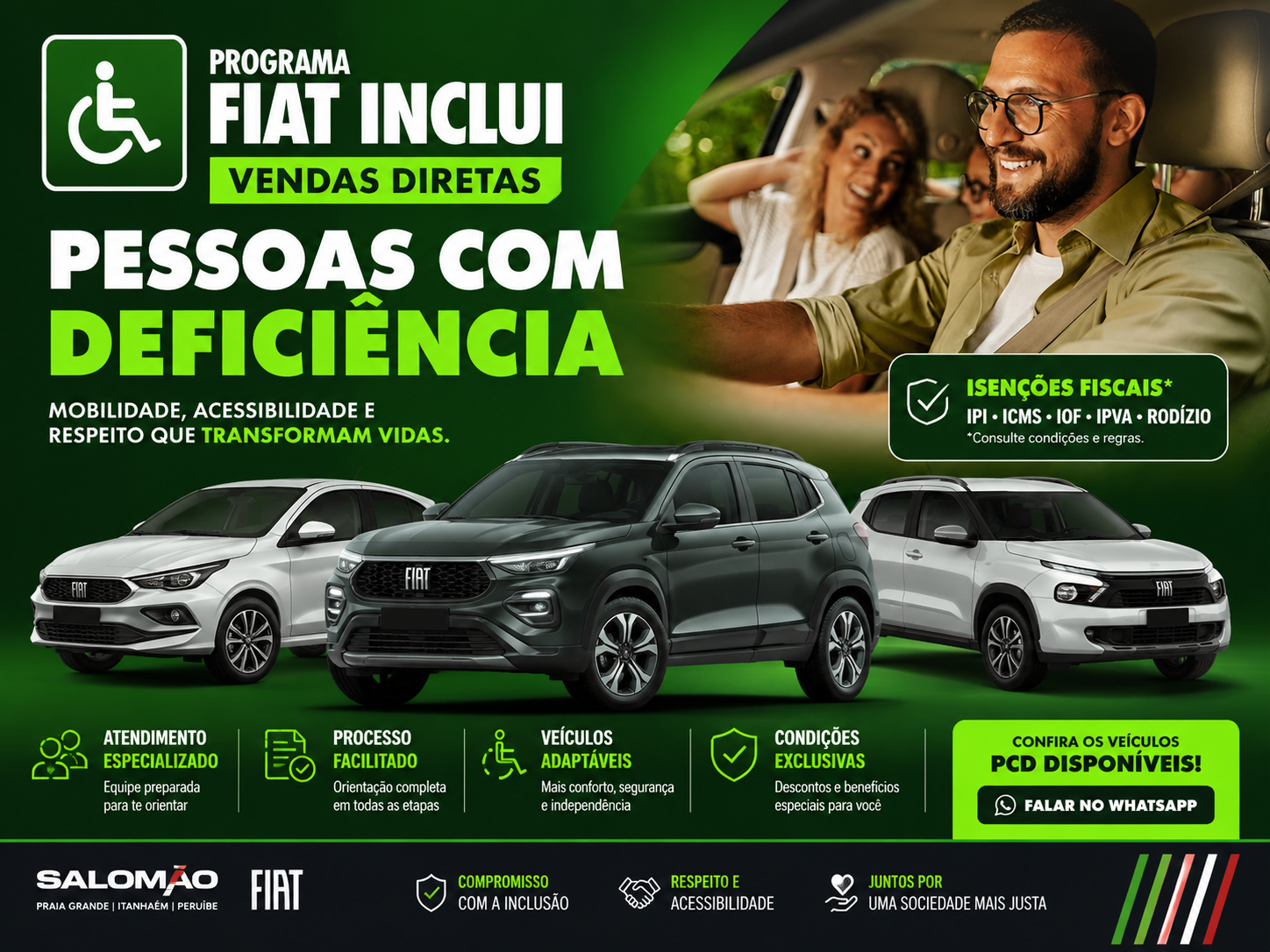Programa Fiat Inclui - vendas diretas para pessoas com deficiência